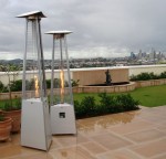 New outdoor heaters are less obtrusive and easier to move than the old dome-type models.