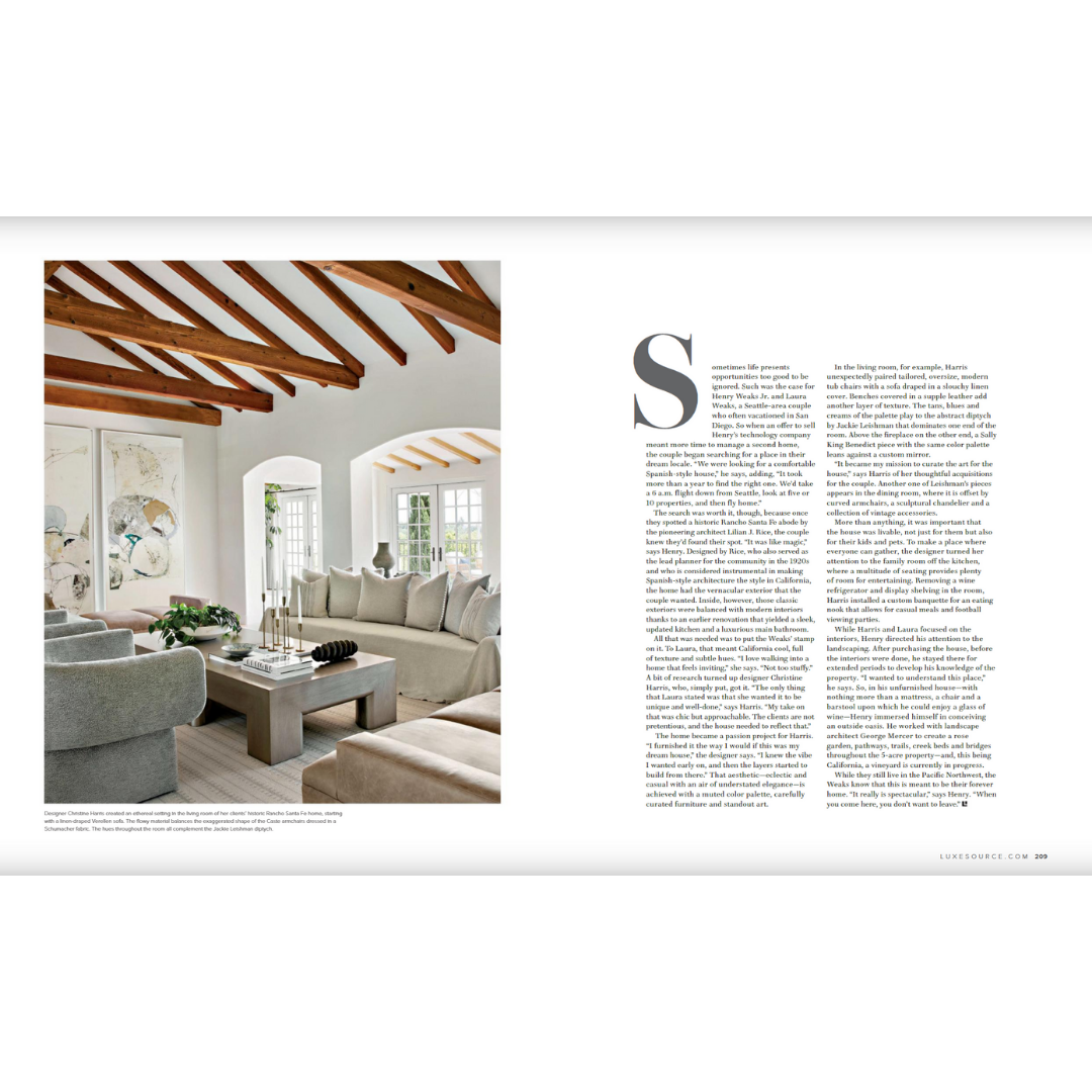 Interior living room with Luxe magazine article