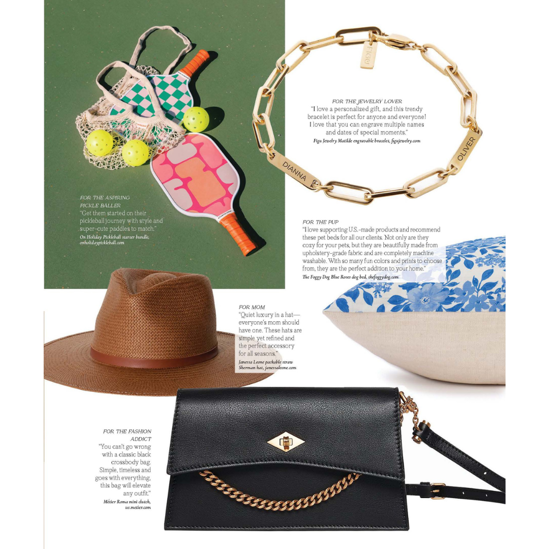 Holiday gift guide items by TLS